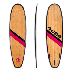 SCK Bamboo veneer surf board 6'4" with 3-fin thruster system